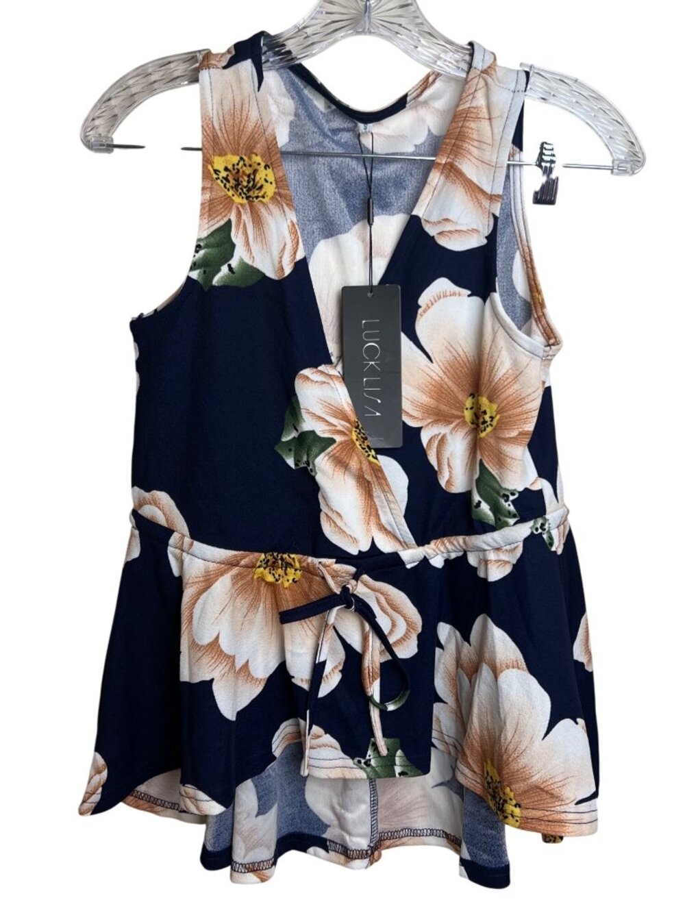 Luck Lisa Floral Sleeveless Peplum